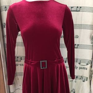 Red velvet holiday dress